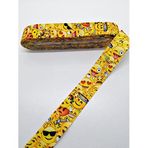 Hobigram Emoji Desenli Grogren Kurdele 2,5 cm 1 Metre