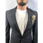 Hobigram Füme Otlu Damat Yaka Çiçeği