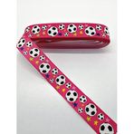Hobigram Fuşya Top Desenli Grogren Kurdele 2,5 cm 1 Metre
