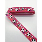 Hobigram Fuşya Top Desenli Grogren Kurdele 2,5 cm 3 Metre