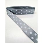 Hobigram Gri Puantiyeli Grogren Kurdele 2,5 cm 2 Metre