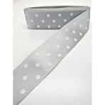 Hobigram Gri Puantiyeli Grogren Kurdele 4 cm 2 Metre