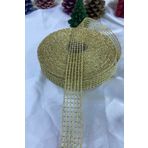 Hobigram Hediye Paketleme Kurdelesi Gold Simli File Kurdele