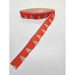 Hobigram Kırmızı Beyaz Çam Ağacı Grogren Kurdele 2,5 cm 1 Metre - 2122020196348