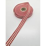 Hobigram Kırmızı Kareli Tafta Kurdele 1,5 cm 3 Metre