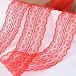 Hobigram Kırmızı Renk Dantel Kurdele 4 cm 5 Metre