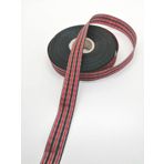 Hobigram Kırmızı Siyah Çizgili Tafta Kurdele 2 cm 1 Metre