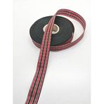 Hobigram Kırmızı Siyah Çizgili Tafta Kurdele 2 cm 3 Metre