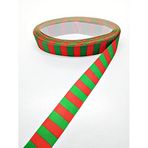 Hobigram Kırmızı Yeşil Çizgili Grogren Kurdele 2,5 cm 2 Metre