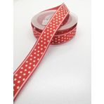 Hobigram Kırmızı Yıldızlı Grogren Kurdele 2,5 cm 2 Metre