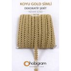 Hobigram Koyu Gold Simli Cornella Koç Boynuzu Dekoratif Şerit Kenar Süsü 1 Metre
