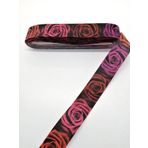 Hobigram Koyu Gül Desenli Grogren Kurdele 2,5 cm 1 Metre