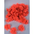 Hobigram Koyu Neon Turuncu Gül Lazer Kesim Çiçek 1 Metre 12-13 Adet Organze Tül Kenar Süsü
