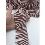 Hobigram Krem Bordo Bulyon Saçak Püskül