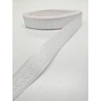 Hobigram Krem Dantel Baskılı Grogren Kurdele 2,5 cm 2 Metre