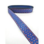 Hobigram Lacivert Bordo Yıldızlı Grogren Kurdele 2,5 cm 1 Metre