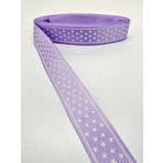 Hobigram Lila Yıldızlı Grogren Kurdele 2,5 cm 1 Metre