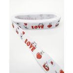 Hobigram Love Desenli Grogren Kurdele 2,5 cm 1 Metre