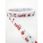 Hobigram Love Desenli Grogren Kurdele 2,5 cm 2 Metre