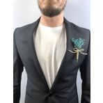Hobigram Mavi Cipsolu Damat Yaka Çiçeği