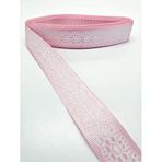 Hobigram Pembe Dantel Baskılı Grogren Kurdele 2,5 cm 2 Metre