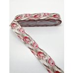 Hobigram Pembe Gül Desenli Grogren Kurdele 2,5 cm 3 Metre - 17122020386