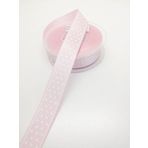 Hobigram Pembe Yıldızlı Grogren Kurdele 2,5 cm 1 Metre