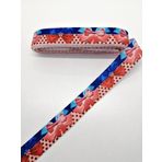 Hobigram Renkli Fiyonk Desenli Grogren Kurdele 2,5 cm 3 Metre