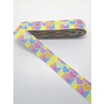 Hobigram Renkli Kalp Desenli Grogren Kurdele 2,5 cm 3 Metre