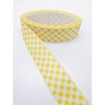 Hobigram Sarı Kareli Grogren Kurdele 4 cm 1 Metre