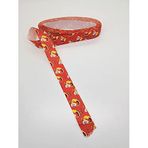 Hobigram Sarı Kırmızı Noel Baba Desenli Grogren Kurdele 2,5 cm 2 Metre