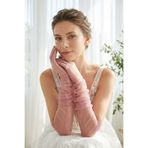 Hobigram Silk Aura Drapeli Gül Kurusu Uzun Tül Eldiven | Zarif ve Modern Couture Özel Tasarım