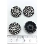Hobigram Siyah Şık Taşlı Metal Abiye Düğme