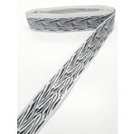 Hobigram Siyah Zebra Desenli Grogren Kurdele 2,5 cm 2 Metre