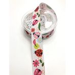 Hobigram Uğur Böceği Desenli Grogren Kurdele 2,5 cm