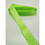 Hobigram Yeşil Çizgi Baskılı Grogren Kurdele 2,5 cm 2 Metre