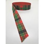 Hobigram Yeşil Kırmızı Kareli Grogren Kurdele 4 cm 1 Metre