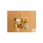hobiimobiii ANIMALS SAFARİ FİGÜRLÜ BEBEK BEŞİK SÜSÜ (MÜZİKLİ) DÖNENCE