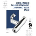Hobilinka 4 Modlu Musluk Başlığı | Şelale Yağmur Sprey Köpük Akışı | Yüksek Basınç Performansı - 000-Siyah - standart