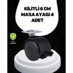 Hobilinka 6 cm Kilitli Tekerlek Ayak 4 Adet Sehpa ve Ekipman Uyumlu - 1