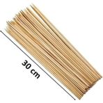 Hobilinka Ahşap Çöp Şiş Çubuğu 30 cm - 50 Adet - Renkli - 1