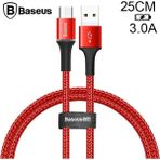 Hobilinka Baseus Halo Mikro USB 3A Hızlı Şarj 0.25CM Kısa Power Bank Için Şarj KABLOSU-(5775) - 1 - Kırmızı