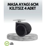 Hobilinka Halı ve Beton Uyumlu Kilitsiz Mobilya Tekerleği 4’lü - 1