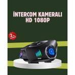 Hobilinka Q28 Full Hd Kameralı Motosiklet Kask Kulaklığı – 45 Saat Müzik Ipx6 Su Geçirmez - Kırmızı