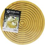 Hobilinka Yuvarlak Çift Taraflı=düz - Dalgalı Oyuk Kanallı Ahşap Bambu Sunum Tepsi 28CM (4887) - (No Color) - 1