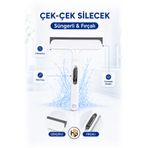 HOBİLON Çek Çek Silecek - Cam Silme-Tezgah-Duşa Kabin Temizliği için Çift Taraflı Süngerli Çekçek
