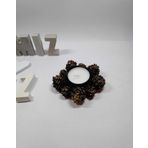 Hobimiz İşimiz Kozalak Tealight Mumluk - Mum Tabağı