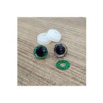 hobimon Amigurumi 14 Mm Vidalı Renkli Simli Göz - Yeşil - 10 Adet (5 ÇİFT) Kilitli Göz