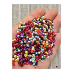 Hobimos 200 Adet 3 mm Karışık Renkli 8/0 Cam Kum Boncuk - Takı, Aksesuar, Kolye, Bileklik Boncuğu