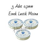 Hobimos 3 Adet 0,7 mm Şeffaf Lastikli Silikon Misina- Elişi Takı Aksesuar Esnek Lastik Misine